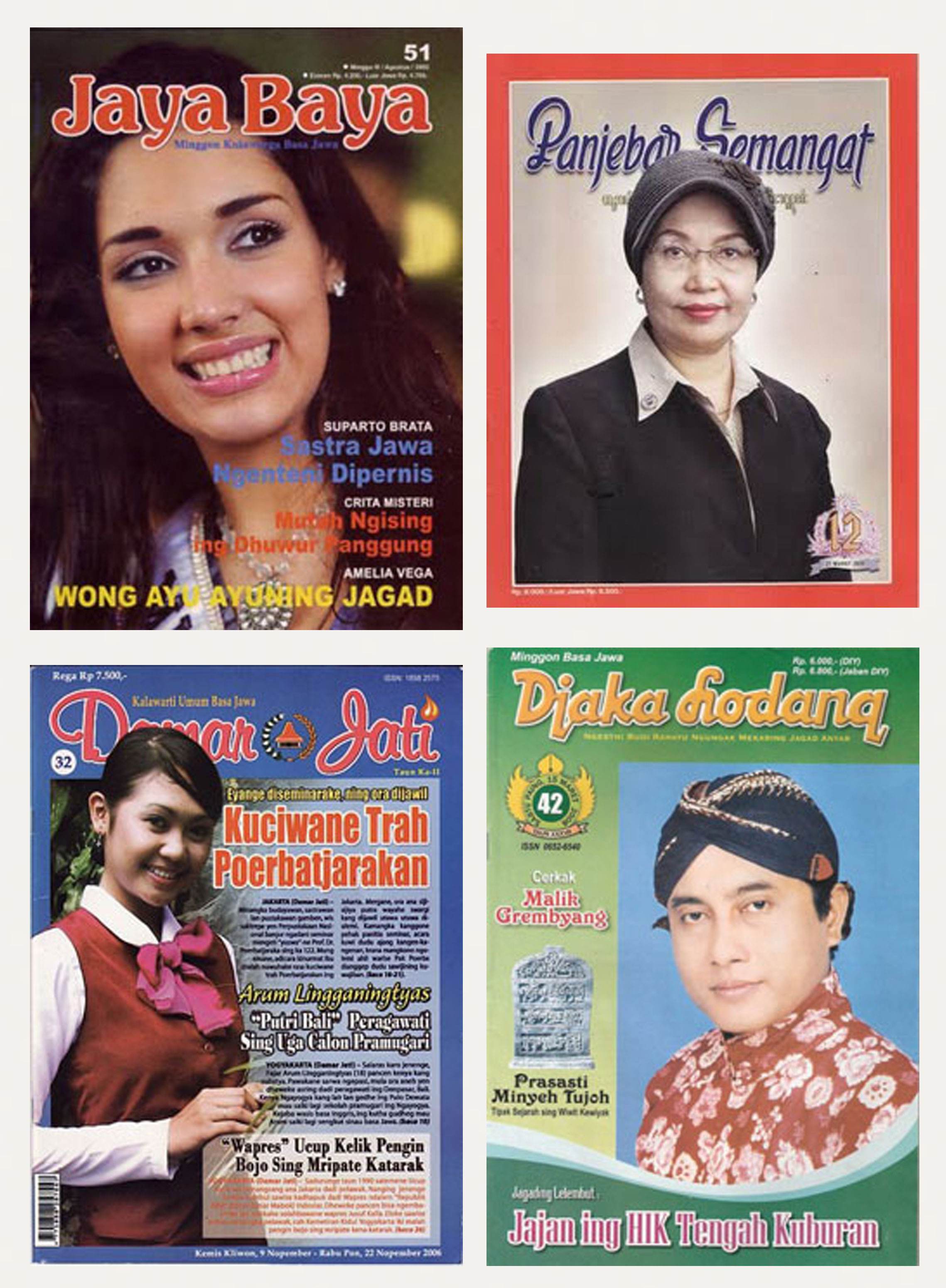 Gambar 1 - Majalah-majalah berbahasa Jawa yang masih terbit hingga hari ini