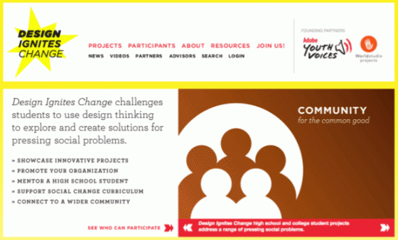 Figure 3. Design Ignites Change website screenshot (http://www.designigniteschange.org/)