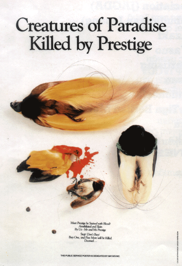 Tjahjono Abdi, Poster, “Creatures of Paradise, Killed by Prestige”, 1988 (?)