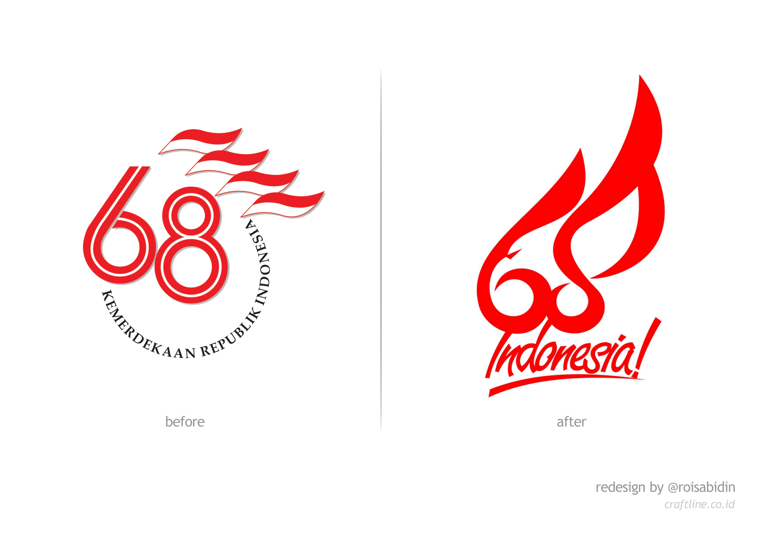 Perwajahan Ulang Logo HUT RI ke-68 oleh Rois Abidin