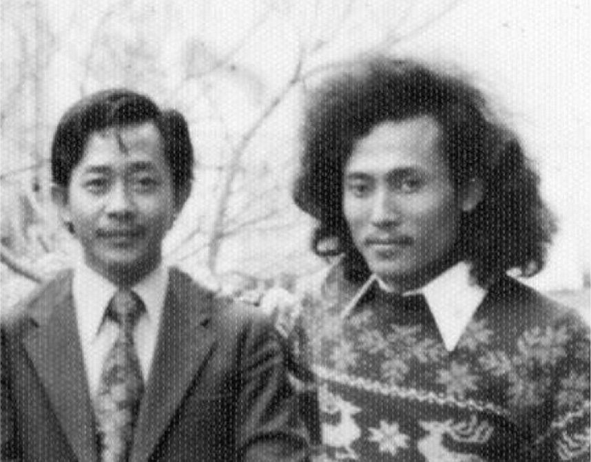 Parsuki dan Subroto, Sm, Osaka Jepang foto diambil tanggal 13 Maret 1976.  (dok: Subroto, Sm)