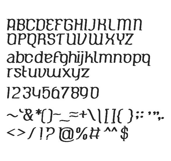Typeface "Nusantara" versi Reguler (Sumber: Tugas Akhir Prima 
