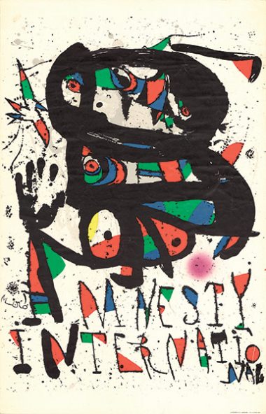 Poster Prisoner of Conscience, Joan Miró (1893-1983), 1977.